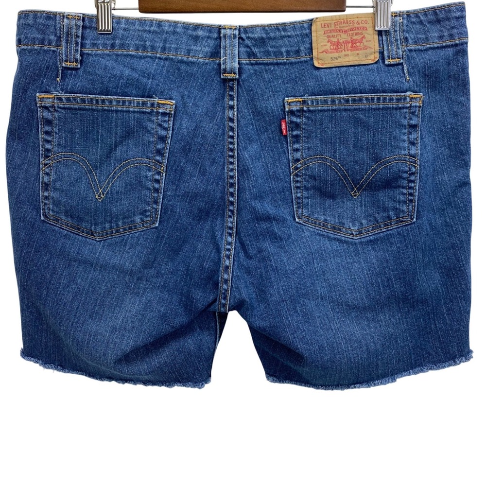 VTG Levi's 525 Nouveau Low Stretch Denim Cut Off Jeans Raw Hem size 18 Y2K